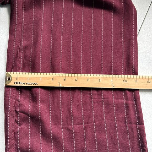 Rewash Wide Leg Pants Burgundy Grey Pinstripe Stretch Waist Women's Sz M - Picture 14 of 14